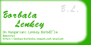 borbala lenkey business card